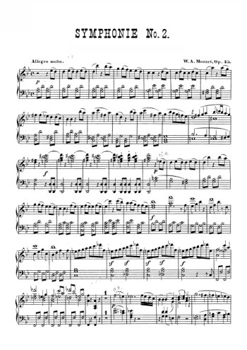 Symphonie N°40, piano Partitions gratuites